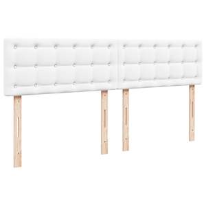Box spring postel s matrací bílá 200x200 cm umělá kůže - obrázek 7