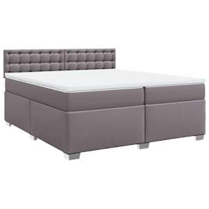 Box spring postel s matrací šedá 200x200 cm umělá kůže - obrázek 2