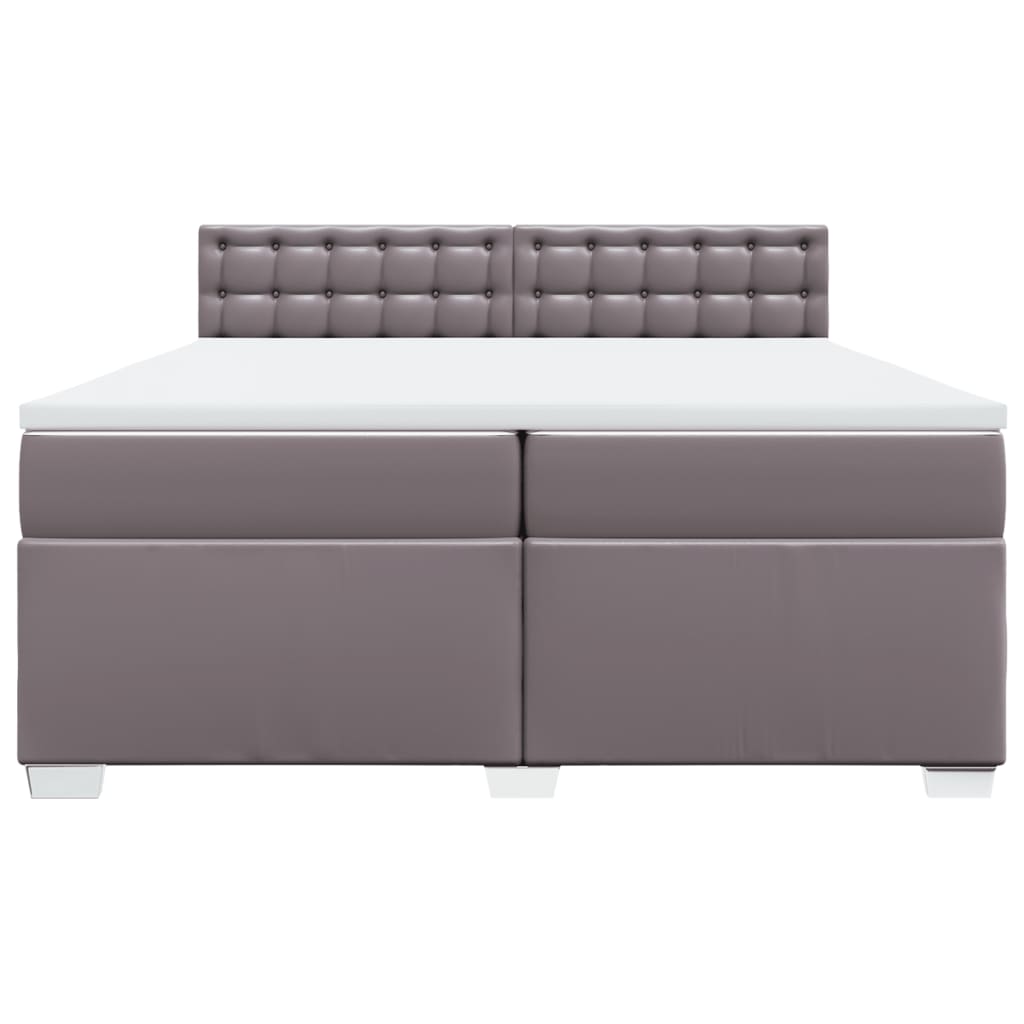 vidaXL Boxspring met matras kunstleer grijs 200x200 cm, foto 4