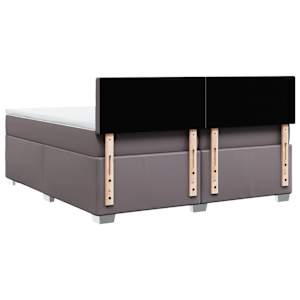 Box spring postel s matrací šedá 200x200 cm umělá kůže - obrázek 6