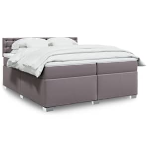 Box spring postel s matrací šedá 200x200 cm umělá kůže - obrázek 1