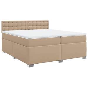 Box spring postel s matrací cappuccino 200 x 200 cm umělá kůže - obrázek 2