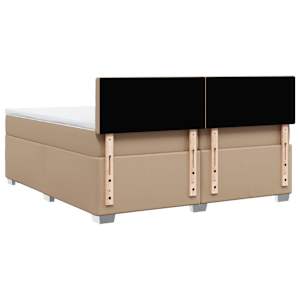 Box spring postel s matrací cappuccino 200 x 200 cm umělá kůže - obrázek 6