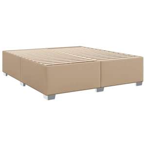 Box spring postel s matrací cappuccino 200 x 200 cm umělá kůže - obrázek 8
