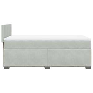 Box spring postel s matrací světle šedá 80 x 200 cm samet - obrázek 5