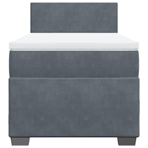Box spring postel s matrací tmavě šedá 80 x 200 cm samet - obrázek 4