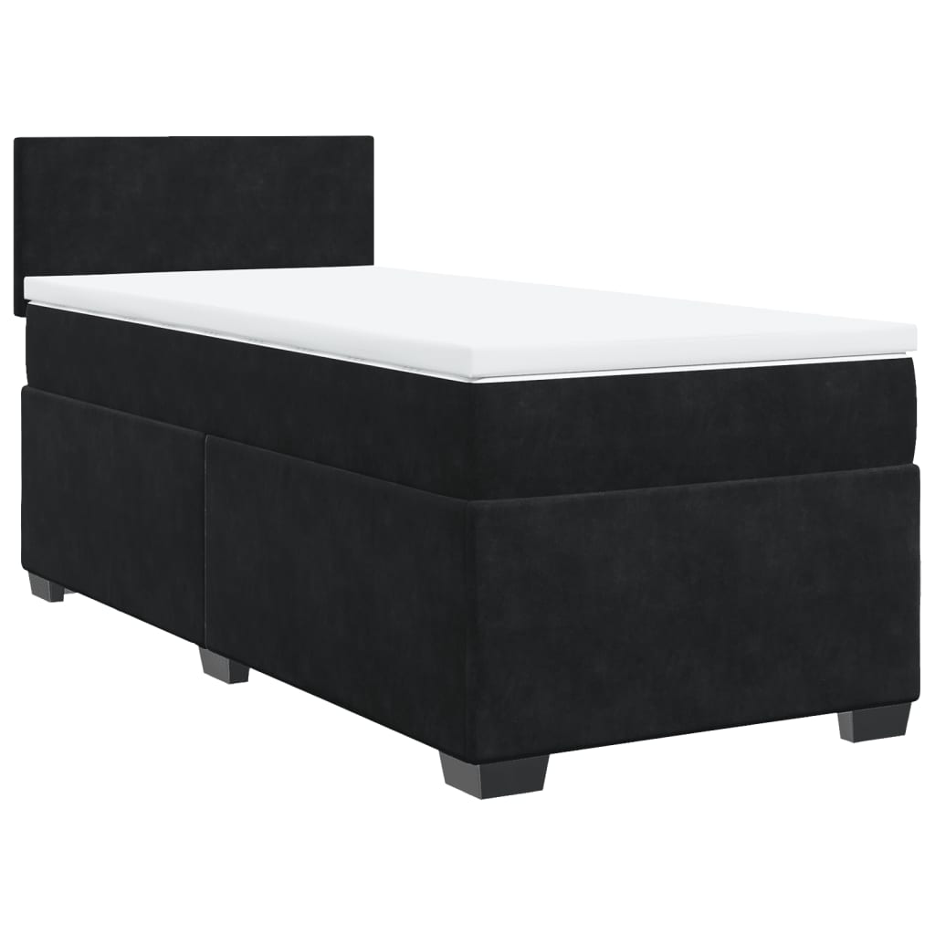 Thumbnail - vidaXL Boxspringbett mit Matratze Schwarz 80x200 cm Samt