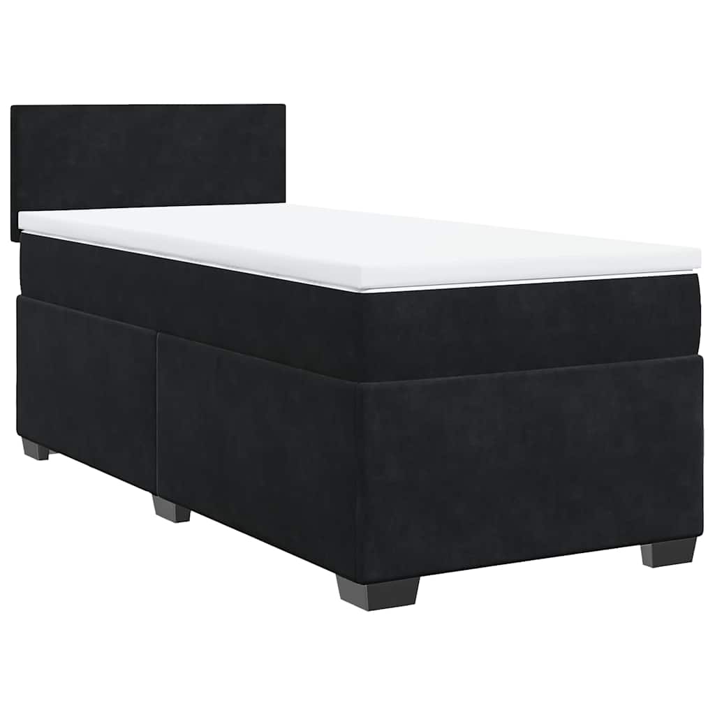 vidaXL Box spring postel s matrací černá 80 x 200 cm samet