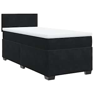 Box spring postel s matrací černá 80 x 200 cm samet - obrázek 2