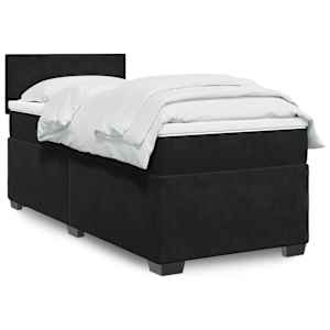 Box spring postel s matrací černá 80 x 200 cm samet - obrázek 1