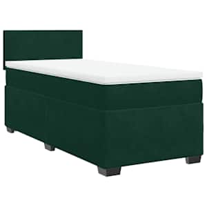 Box spring postel s matrací tmavě zelená 80 x 200 cm samet - obrázek 2