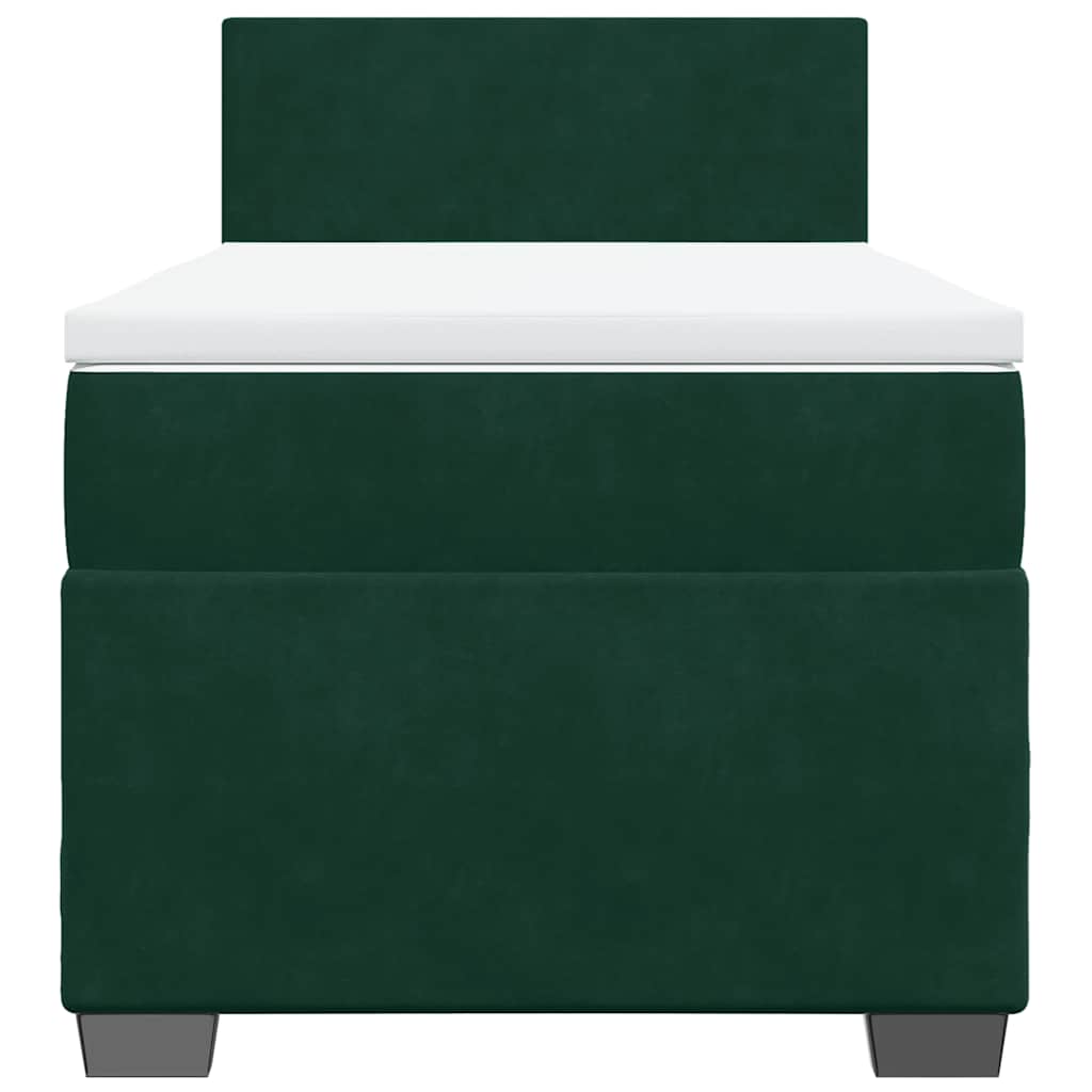 vidaXL Boxspring met matras fluweel donkergroen 80x200 cm groen, foto 4