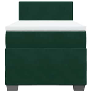 Box spring postel s matrací tmavě zelená 80 x 200 cm samet - obrázek 4