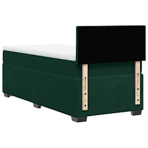 Box spring postel s matrací tmavě zelená 80 x 200 cm samet - obrázek 6