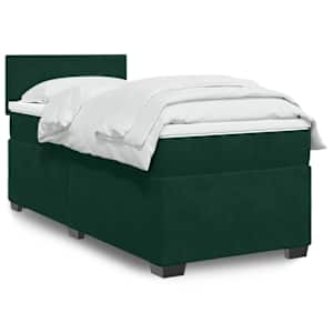 Box spring postel s matrací tmavě zelená 80 x 200 cm samet - obrázek 1
