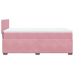 Box spring postel s matrací růžová 80 x 200 cm samet - obrázek 5