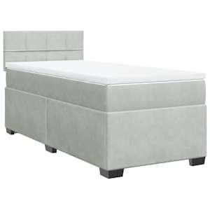 Box spring postel s matrací světle šedá 80 x 200 cm samet - obrázek 2