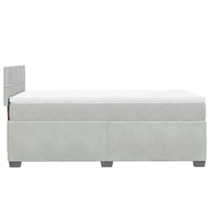 Box spring postel s matrací světle šedá 80 x 200 cm samet - obrázek 5