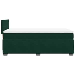 Box spring postel s matrací tmavě zelená 80 x 200 cm samet - obrázek 5