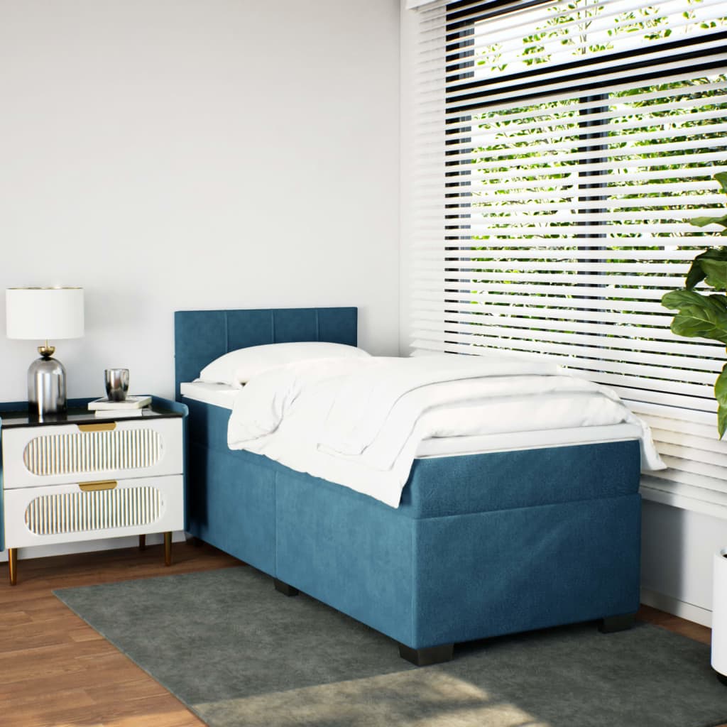 vidaXL Jenkkisänky patjalla tummansininen 80x200 cm sametti