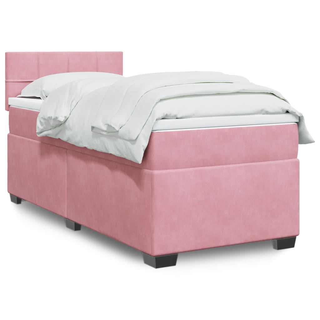 Boxspringbett mit Matratze Rosa 80×200 cm Samt