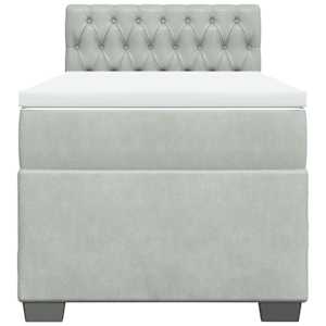 Box spring postel s matrací světle šedá 80 x 200 cm samet - obrázek 4