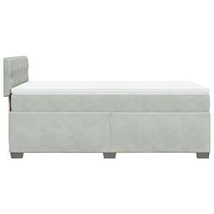 Box spring postel s matrací světle šedá 80 x 200 cm samet - obrázek 5
