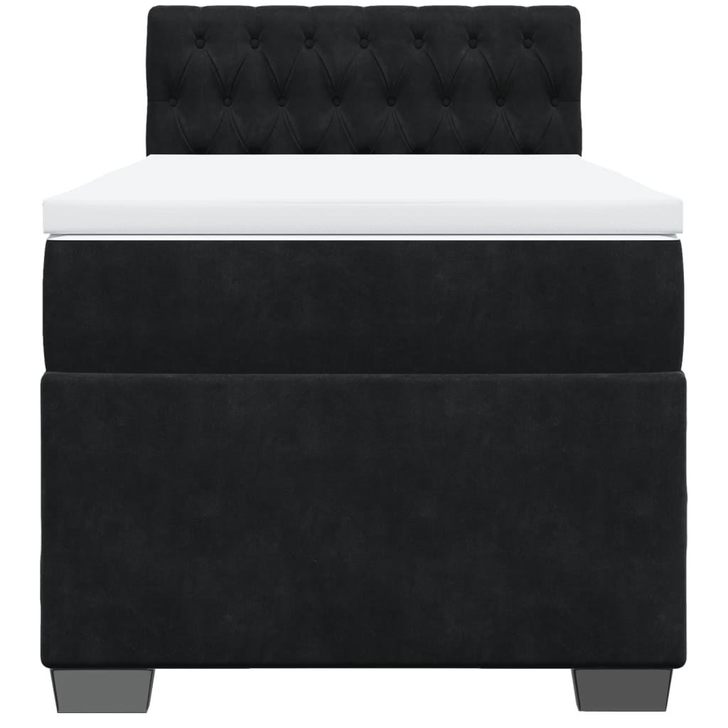 vidaXL Boxspring met matras fluweel zwart 80x200 cm, foto 4