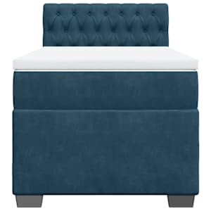 Box spring postel s matrací tmavě modrá 80 x 200 cm samet - obrázek 4