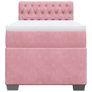 Box spring postel s matrací růžová 80 x 200 cm samet - obrázek 4