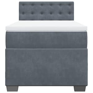 Box spring postel s matrací tmavě šedá 80 x 200 cm samet - obrázek 4