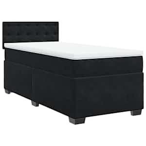 Box spring postel s matrací černá 80 x 200 cm samet - obrázek 2