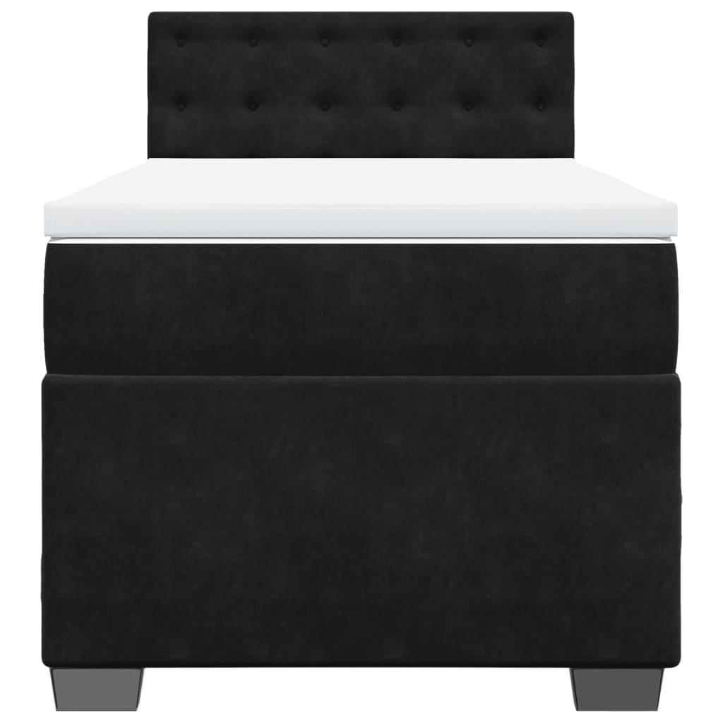 vidaXL Boxspring met matras fluweel zwart 80x200 cm, foto 4