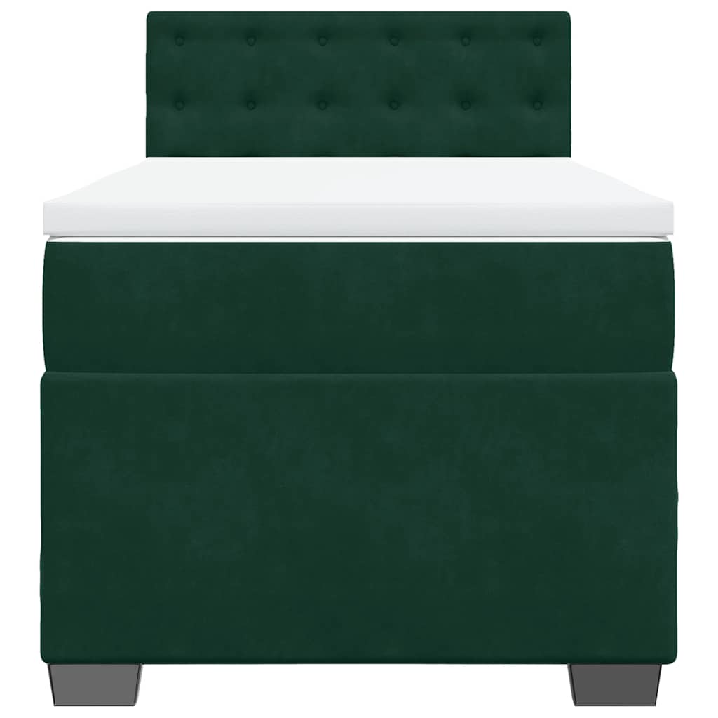 vidaXL Boxspring met matras fluweel donkergroen 80x200 cm groen, foto 4