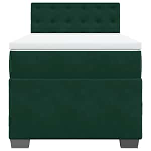Box spring postel s matrací tmavě zelená 80 x 200 cm samet - obrázek 4