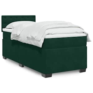 Box spring postel s matrací tmavě zelená 80 x 200 cm samet - obrázek 1