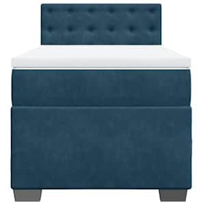 Box spring postel s matrací tmavě modrá 80 x 200 cm samet - obrázek 4