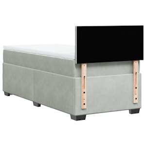 Box spring postel s matrací světle šedá 90x190 cm samet - obrázek 10