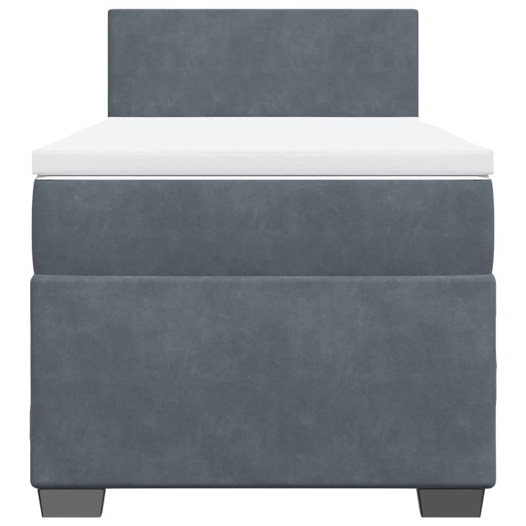 vidaXL Boxspring met matras fluweel donkergrijs 90x190 cm grijs, foto 4