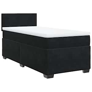 Box spring postel s matrací černá 90x190 cm samet - obrázek 2