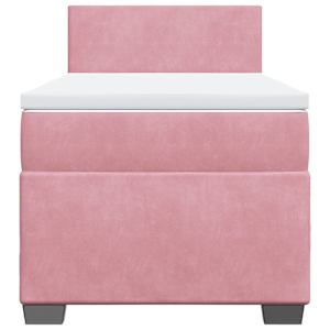 Box spring postel s matrací růžová 90x190 cm samet - obrázek 4