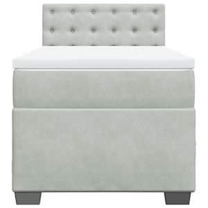 Box spring postel s matrací světle šedá 90x190 cm samet - obrázek 4