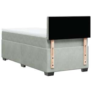 Box spring postel s matrací světle šedá 90x190 cm samet - obrázek 10