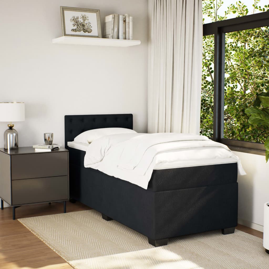 vidaXL Boxspring met matras fluweel zwart 90x190 cm, foto 2