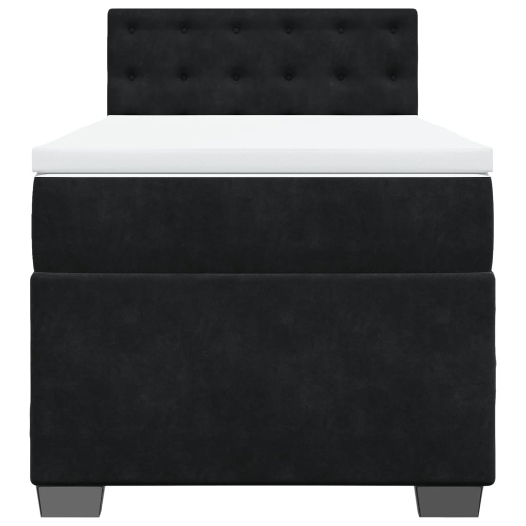 vidaXL Boxspring met matras fluweel zwart 90x190 cm, foto 4