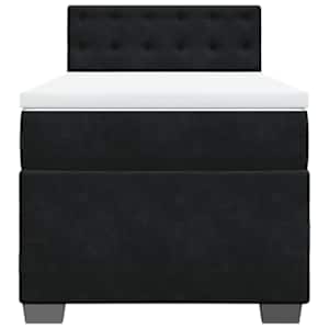 Box spring postel s matrací černá 90x190 cm samet - obrázek 4