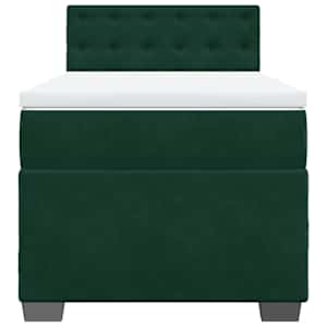 Box spring postel s matrací tmavě zelená 90x190 cm samet - obrázek 4