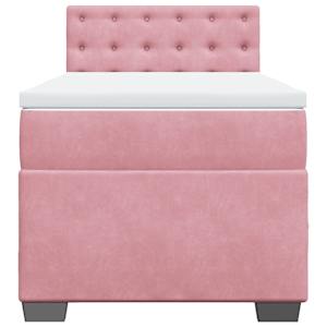 Box spring postel s matrací růžová 90x190 cm samet - obrázek 4