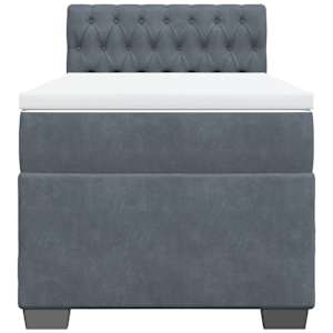 Box spring postel s matrací tmavě šedá 90x190 cm samet - obrázek 4