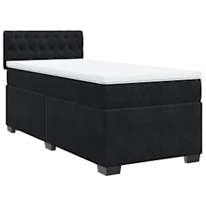 Box spring postel s matrací černá 90x190 cm samet - obrázek 2